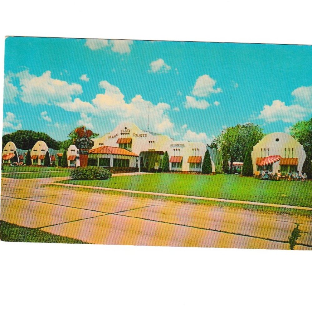 Vintage Chrome Post Card Alamo Plaza Hotel Courts Augusta, GA